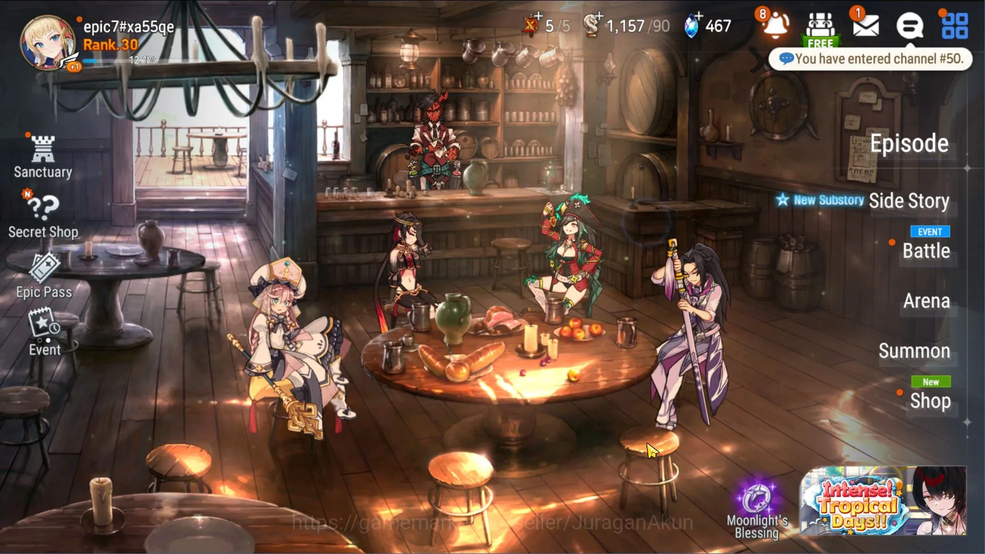 Epic Seven Accounts Mid-Tier Global Unverif|4ML(Tenebria,Cap Flan,Vildred,Belian)92Char|W auto hunt|2.4K Energy|PoH ON|Log 4