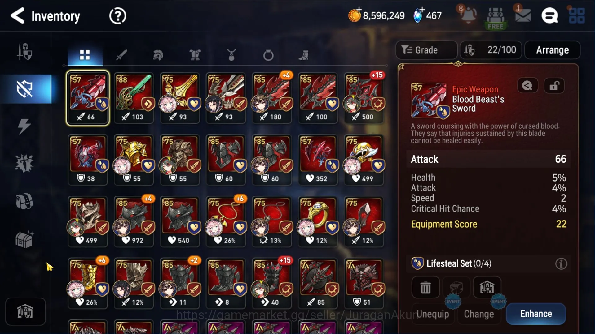 Epic Seven Accounts Mid-Tier Global Unverif|4ML(Tenebria,Cap Flan,Vildred,Belian)92Char|W auto hunt|2.4K Energy|PoH ON|Log 6