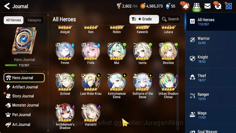 Epic Seven Accounts Mid-Tier Global Unverif|BestPvPStarter|6ML (Harsetti,Solitaria,UsChoux,etc)Limited Frida+Art|Bless 9