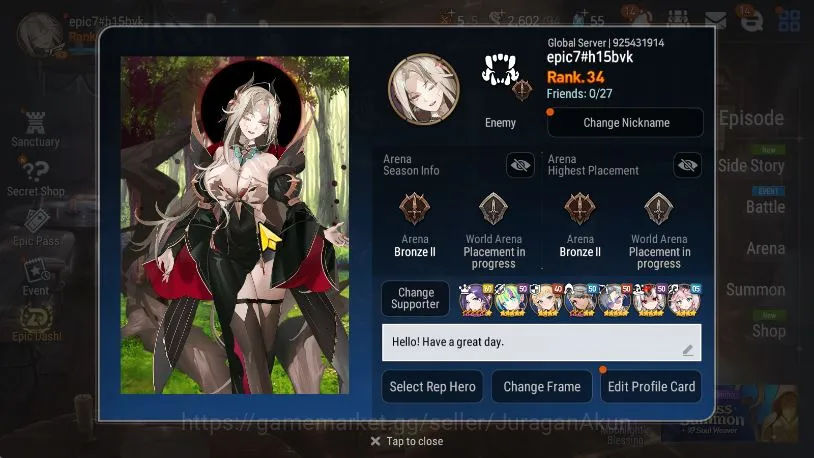 Epic Seven Mid-Tier Global Unverif|BestPvPStarter|6ML (Harsetti,Solita image 1