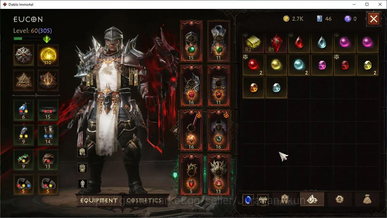 Diablo Immortal Accounts Mid-Tier SEA-IZUAL can moveserver|Lv 60(305)Crussader26K CR|Reso 510| Hell3 Paragonharbinger 2