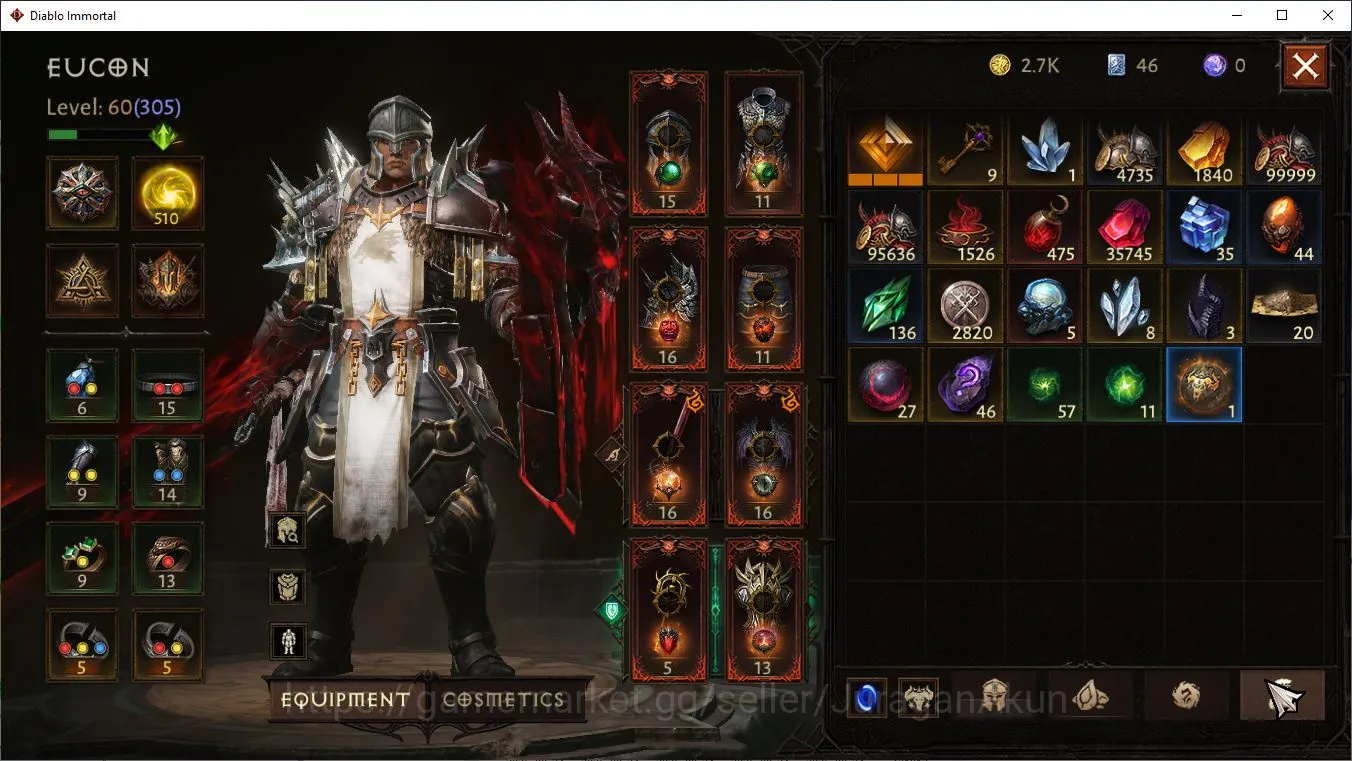 Diablo Immortal Accounts Mid-Tier SEA-IZUAL can moveserver|Lv 60(305)Crussader26K CR|Reso 510| Hell3 Paragonharbinger 3