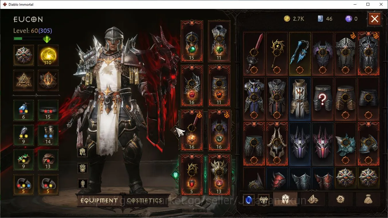 Diablo Immortal Accounts Mid-Tier SEA-IZUAL can moveserver|Lv 60(305)Crussader26K CR|Reso 510| Hell3 Paragonharbinger 4