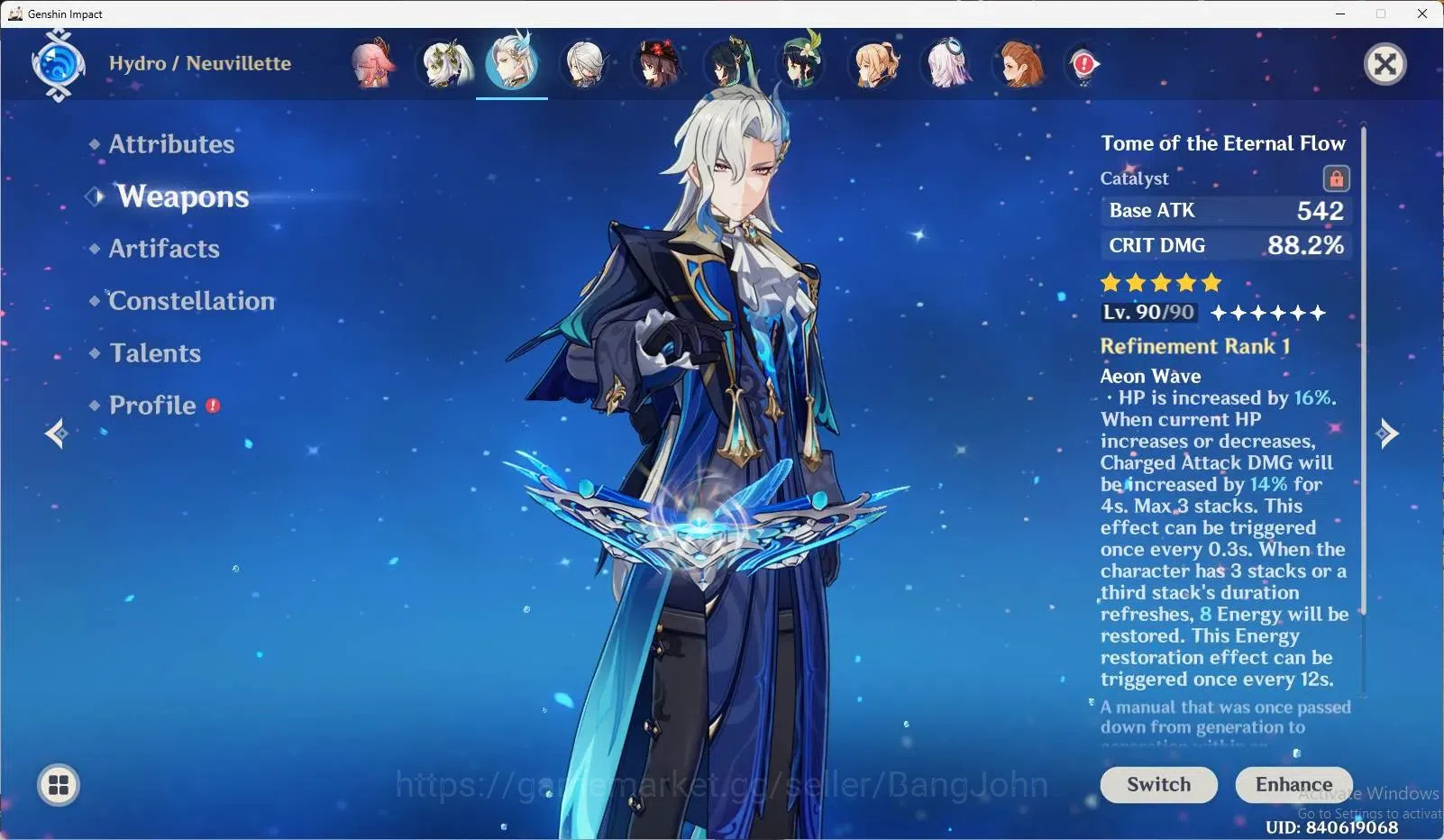 Genshin Impact Accounts ASIA|AR 60|19Limit+6Sign(Yae Miko,Neuvillette,Arle image 9
