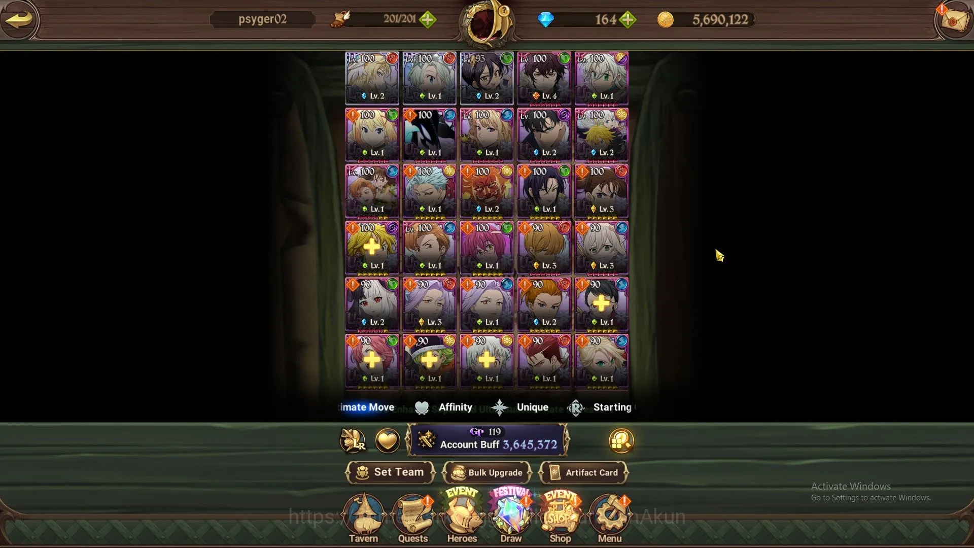 The Seven Deadly Sins: Grand Cross Accounts Midgame ASIA|3,6M CC|2 LR+6 UR+Collab(Solev,Konosuba)+164 2