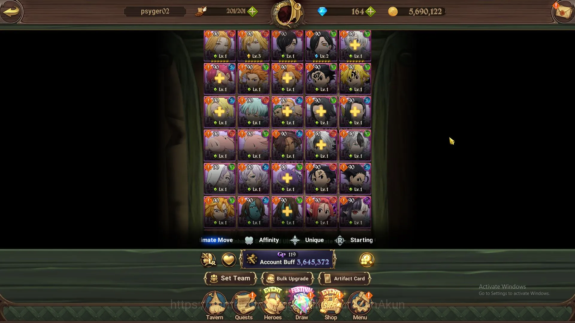 The Seven Deadly Sins: Grand Cross Accounts Midgame ASIA|3,6M CC|2 LR+6 UR+Collab(Solev,Konosuba)+164 3
