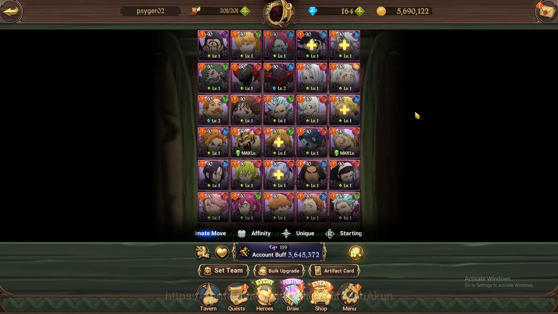 The Seven Deadly Sins: Grand Cross Accounts Midgame ASIA|3,6M CC|2 LR+6 UR+Collab(Solev,Konosuba)+164 4