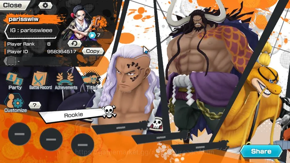 One Piece Bounty Rush Accounts Mid-Tier Global|4 META EX|MWD Luffy,Seraphim S-Snake,7 Warlods of the Sea Teech,4 Emperors 2