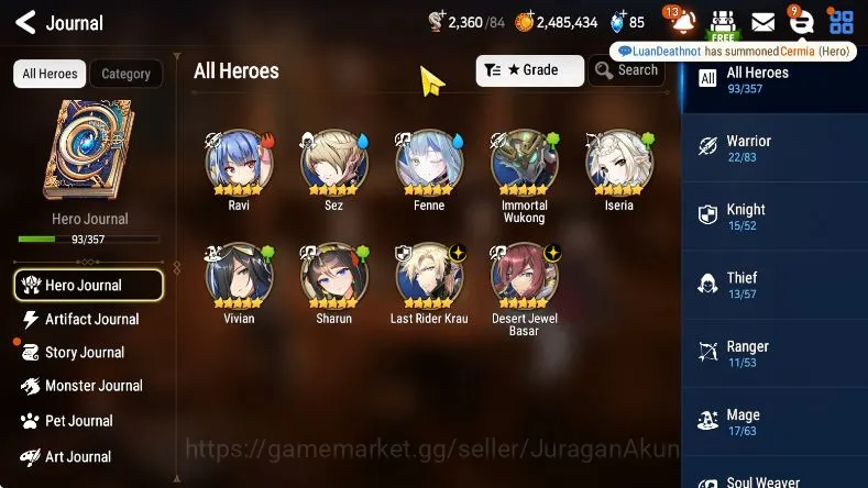 Epic Seven Accounts Global Unverif|Fresh Starter|ML LastRiderKrau,DJBa image 3