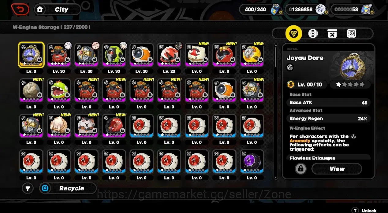 Zenless Zone Zero Accounts Mid-Game ASIA|L32 Proxy|L30 Velina, L30 Corin, L30 Nicole|4x 5* W-Engines, 1x 6* Drive 2