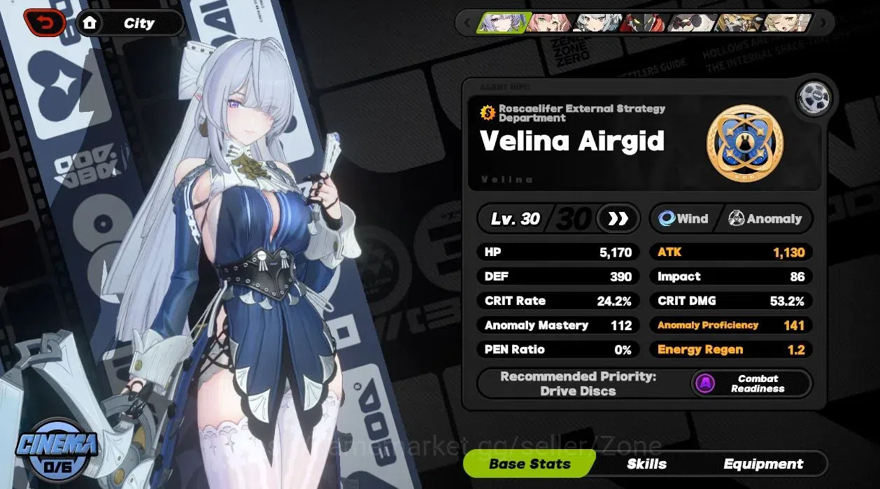 Zenless Zone Zero Accounts Mid-Game ASIA|L32 Proxy|L30 Velina, L30 Corin, L30 Nicole|4x 5* W-Engines, 1x 6* Drive 6