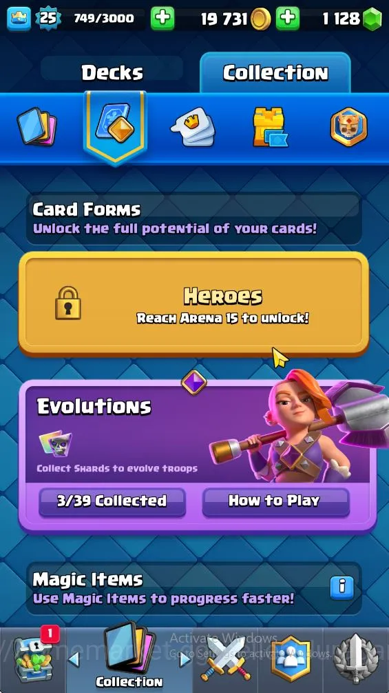 Clash Royale Accounts Midgame Lvl 25| Trophy 4215 | KTL 9 | Card 78 | 3 Evo, 3 Legend, 22 Epic, 26 Rare, 27 Common | 1128 2