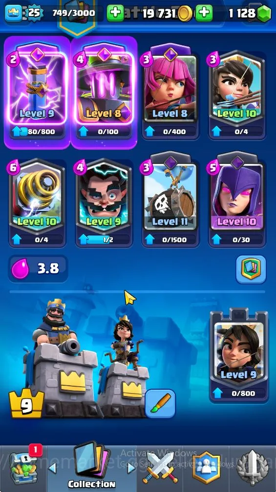 Clash Royale Accounts Midgame Lvl 25| Trophy 4215 | KTL 9 | Card 78 | 3 Evo, 3 Legend, 22 Epic, 26 Rare, 27 Common | 1128 5