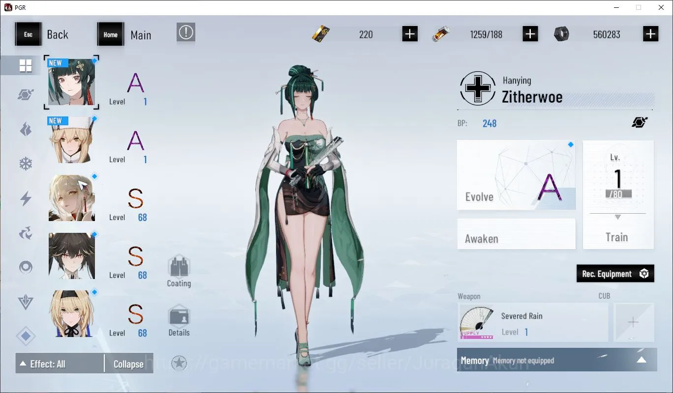 Punishing: Gray Raven Accounts Starter Asia | Starter Lucia CW+coat +B5& ETC | 2 Ticket S Selector |Take Email| CheckSS 2