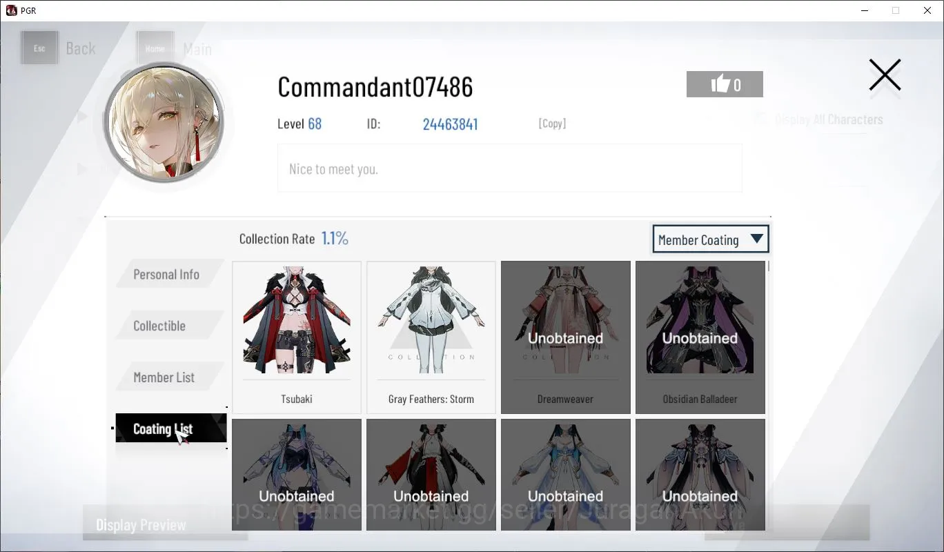 Punishing: Gray Raven Accounts Starter Asia | Starter Lucia CW+coat +B5& ETC | 2 Ticket S Selector |Take Email| CheckSS 3