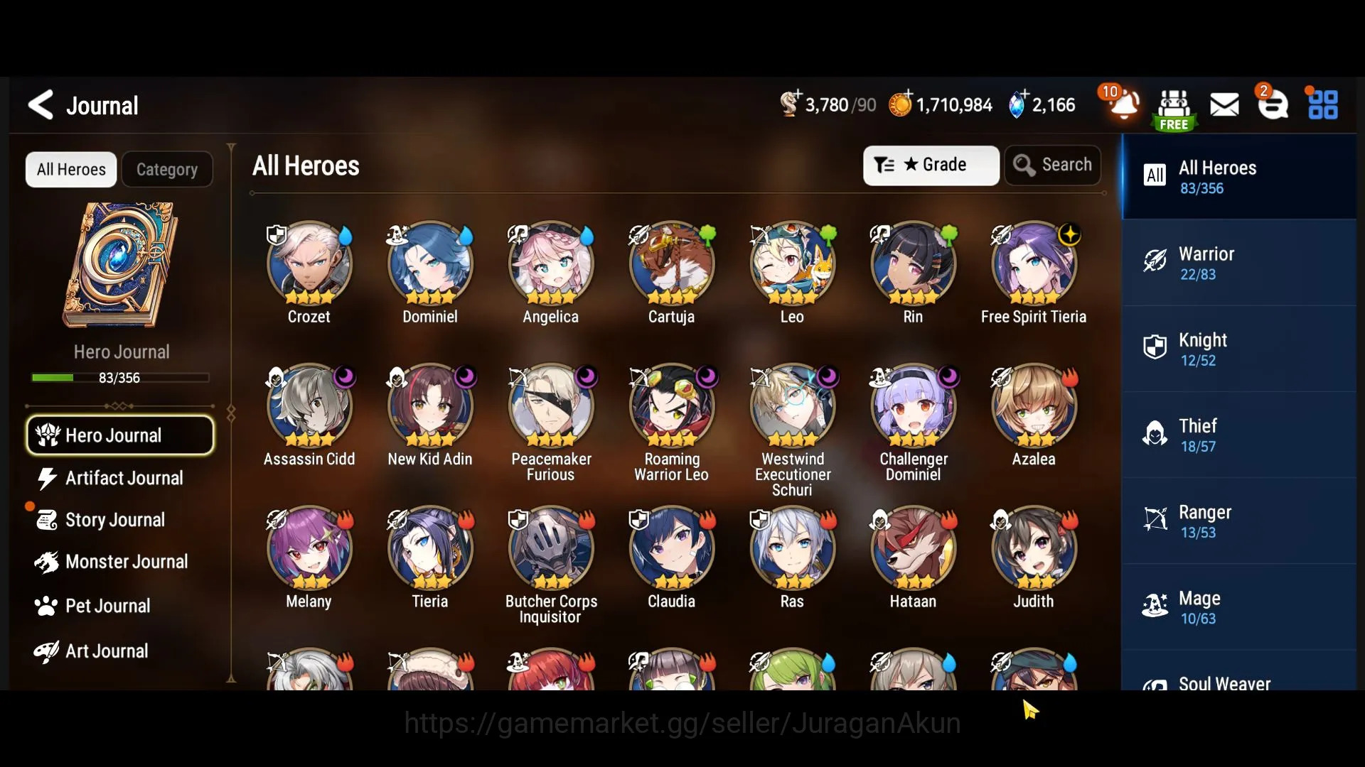 Epic Seven Accounts Mid-Tier Global Unverif|6ML(Suc Taeyou,S Tenebria,SS Vivian,R Violet)83Char,Wukong,A 10