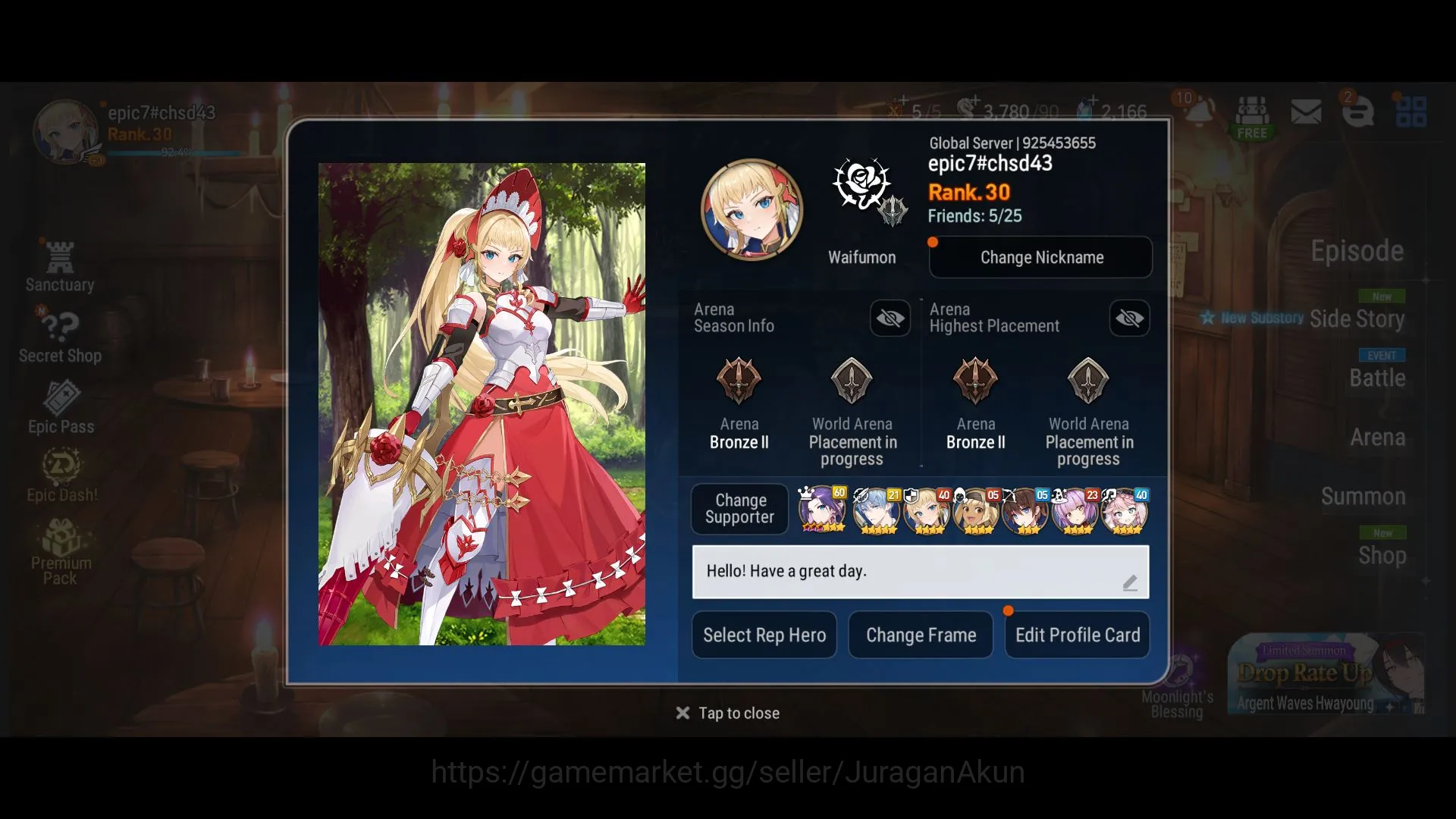 Epic Seven Mid-Tier Global Unverif|6ML(Suc Taeyou,S Tenebria,SS Vivian image 1