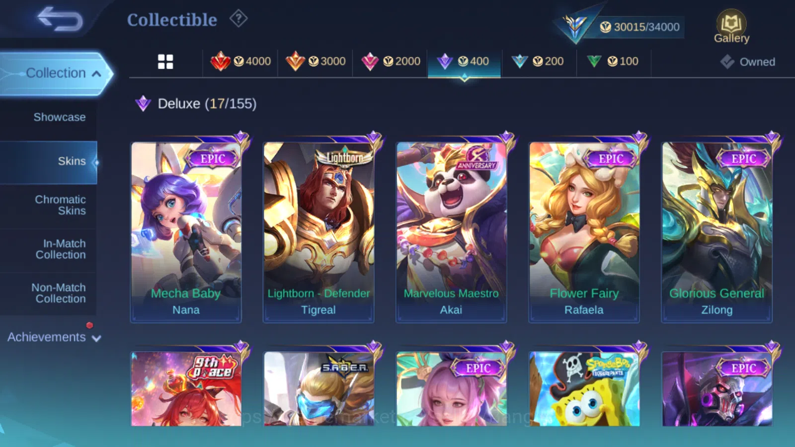 Mobile Legends: Bang Bang Accounts Others Hero 83 | skin 141 | luckybox alpha | cc natalia | lightborn tigreal | epic zilong 5