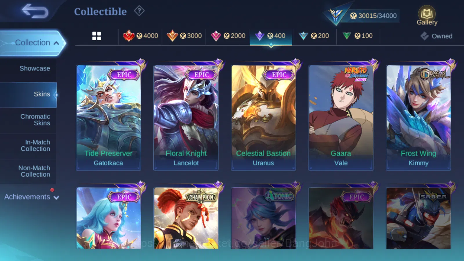 Mobile Legends: Bang Bang Accounts Others Hero 83 | skin 141 | luckybox alpha | cc natalia | lightborn tigreal | epic zilong 6