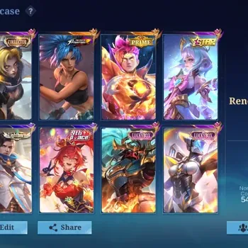 Mobile Legends: Bang Bang Accounts Collector Global|Skin 188|Renowned|KOF Karina,PRIME Claude,Collector Natalia,LBox