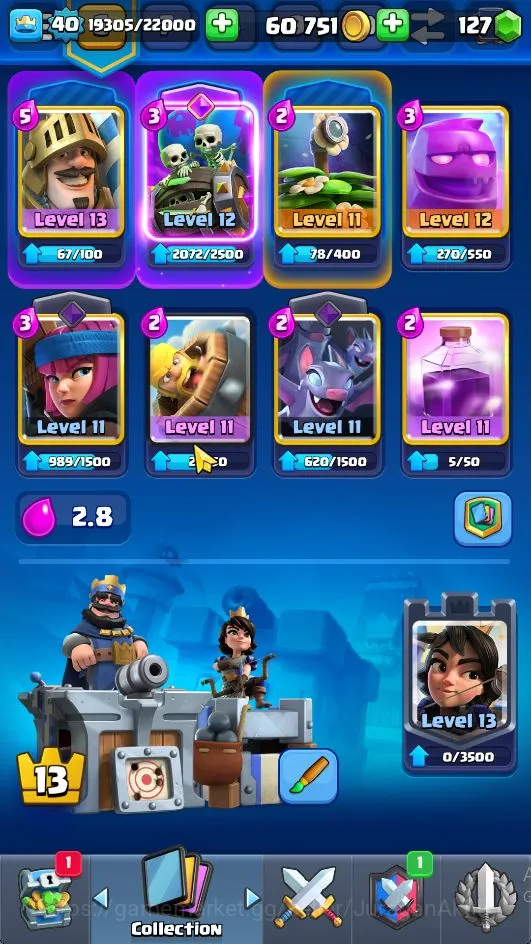 Clash Royale Accounts Midgame Lvl 40|Trophy 7124|KTL 13|Limited Skin|Card 120|1 Hero,8 EVO,7 Champ,21 Legend,33 Epic,30 3