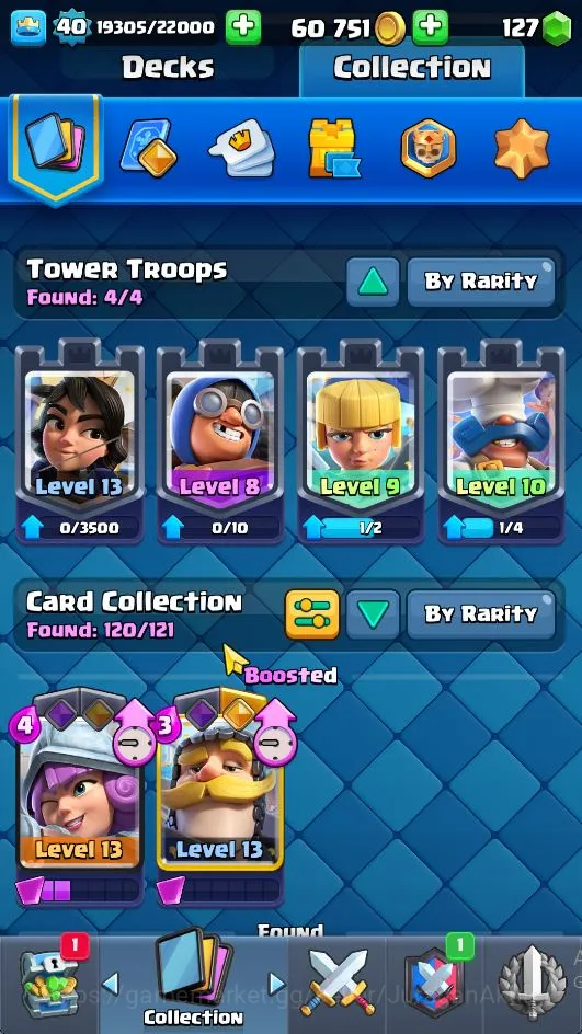 Clash Royale Accounts Midgame Lvl 40|Trophy 7124|KTL 13|Limited Skin|Card 120|1 Hero,8 EVO,7 Champ,21 Legend,33 Epic,30 4
