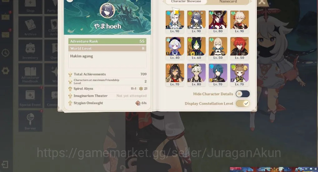 Genshin Impact Accounts Mid Game ASIA|AR55|4 Limited+ 4 [5Star's Weapon]|Kazuha+Sign,Lauma C1+Sign,Neuvill C1,Chasca|PG 2