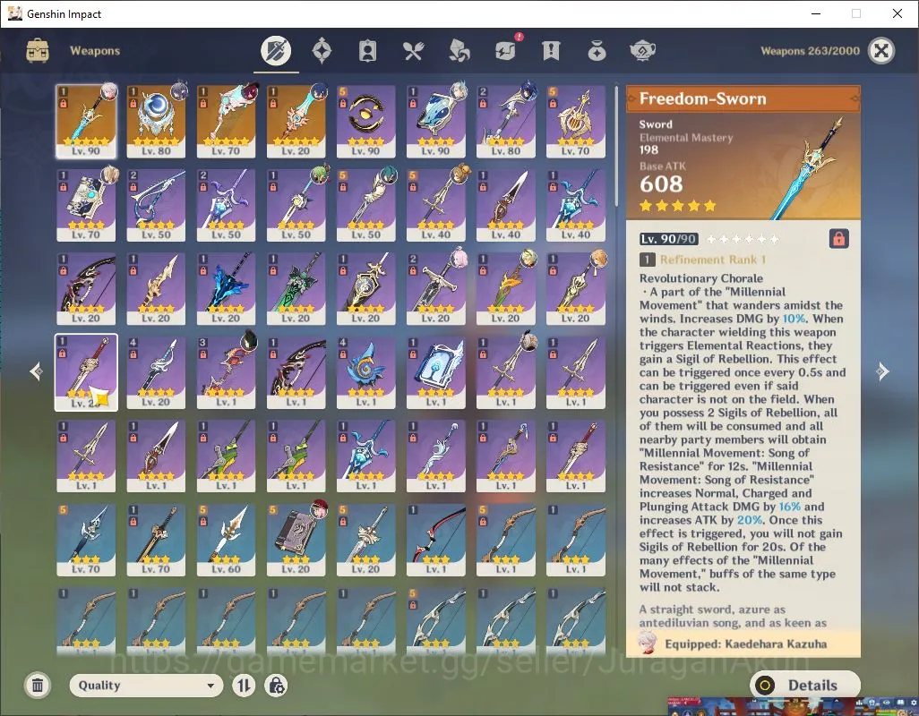 Genshin Impact Accounts Mid Game ASIA|AR55|4 Limited+ 4 [5Star's Weapon]|Kazuha+Sign,Lauma C1+Sign,Neuvill C1,Chasca|PG 4