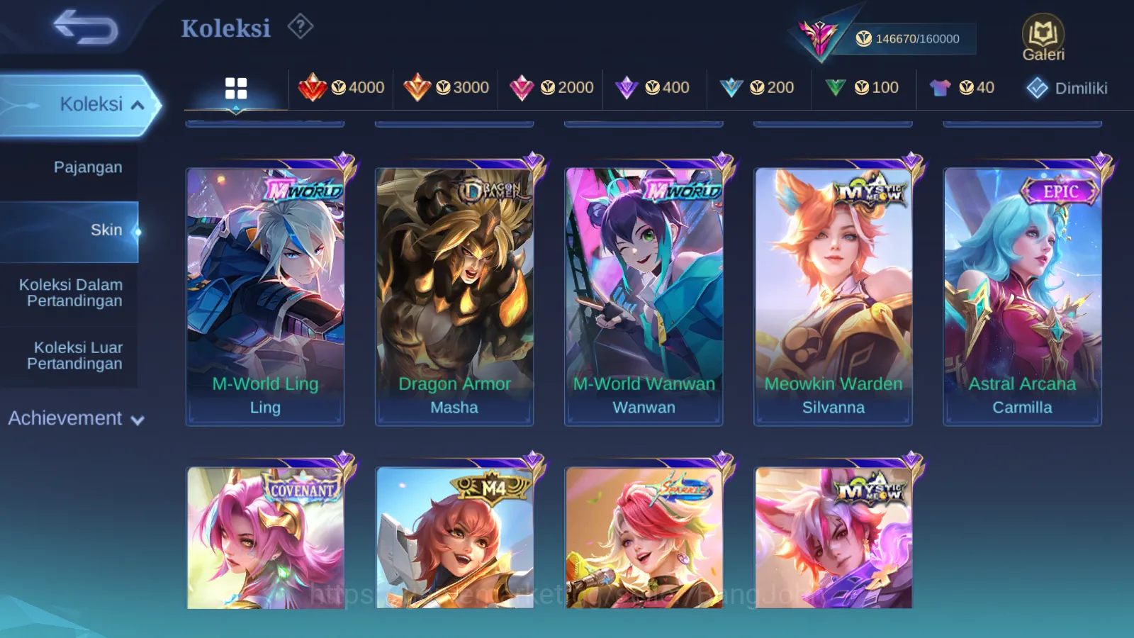 Mobile Legends: Bang Bang Accounts Others Hero 129 | Skin 404 | NARUTO Hayabusa, Legend Lunox, Kishin Densetsu Lancelot, CC 18