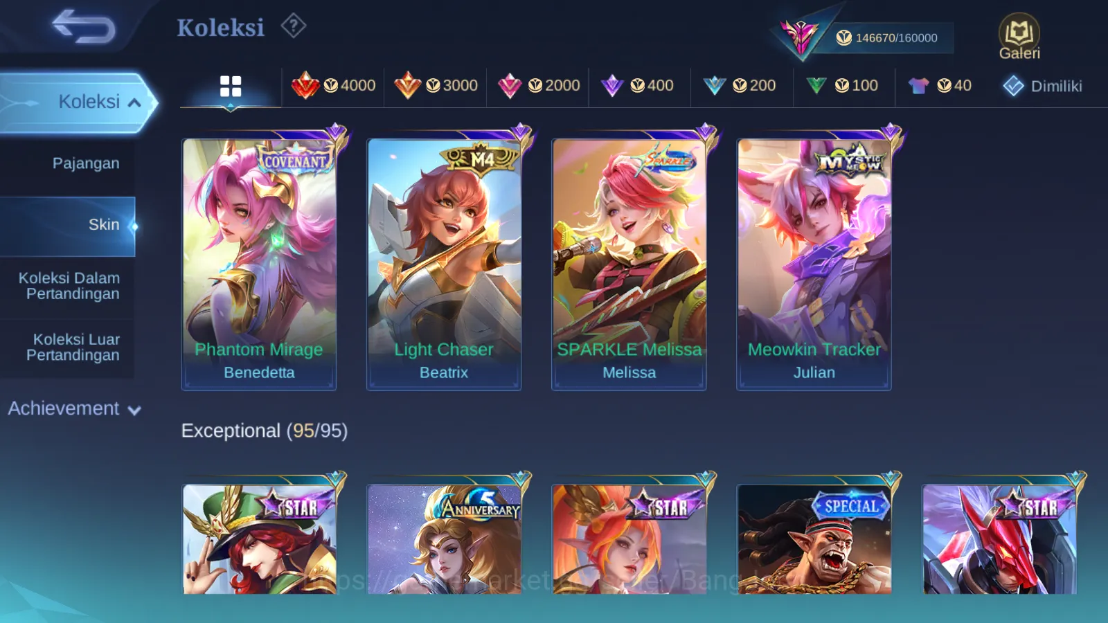 Mobile Legends: Bang Bang Accounts Others Hero 129 | Skin 404 | NARUTO Hayabusa, Legend Lunox, Kishin Densetsu Lancelot, CC 19