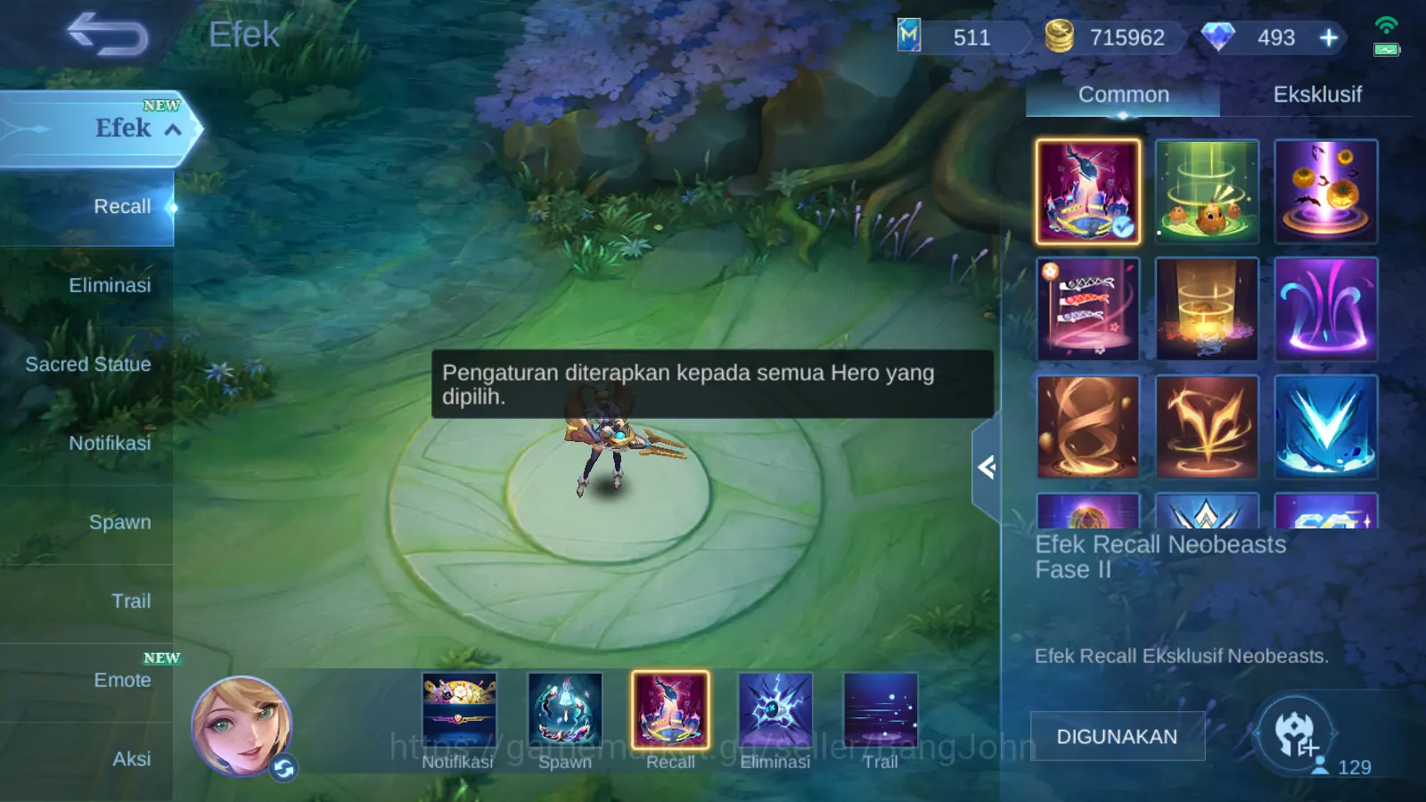 Mobile Legends: Bang Bang Accounts Others Hero 129 | Skin 404 | NARUTO Hayabusa, Legend Lunox, Kishin Densetsu Lancelot, CC 5