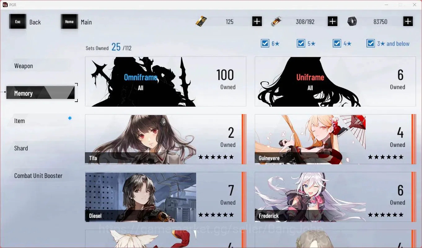 Punishing: Gray Raven Accounts Starter ASIA |Lv69|Ready Gatcha|[SS Liv L,S Lucia CW,S Lilith D]+Sign, Etc|BC 125|YC 16