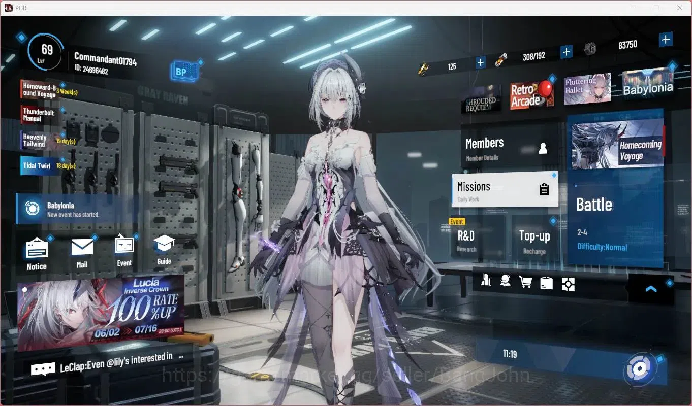 Punishing: Gray Raven Accounts Starter ASIA |Lv69|Ready Gatcha|[SS Liv L,S Lucia CW,S Lilith D]+Sign, Etc|BC 125|YC 2