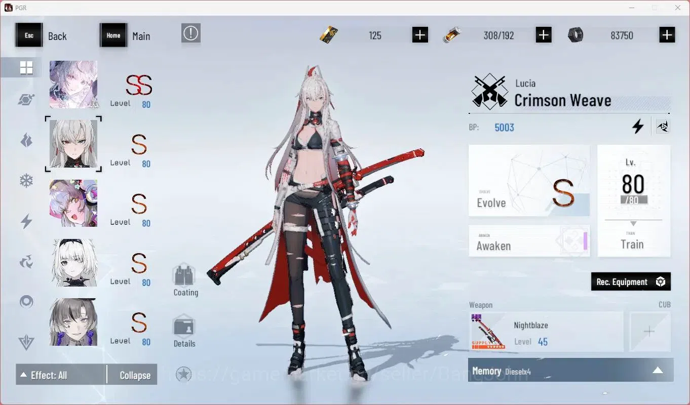 Punishing: Gray Raven Accounts Starter ASIA |Lv69|Ready Gatcha|[SS Liv L,S Lucia CW,S Lilith D]+Sign, Etc|BC 125|YC 5