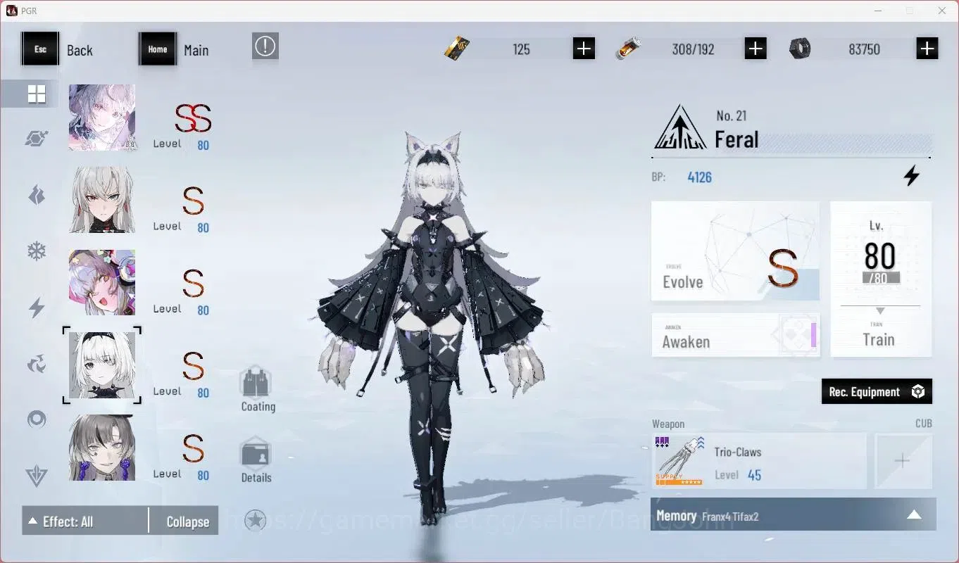 Punishing: Gray Raven Accounts Starter ASIA |Lv69|Ready Gatcha|[SS Liv L,S Lucia CW,S Lilith D]+Sign, Etc|BC 125|YC 7