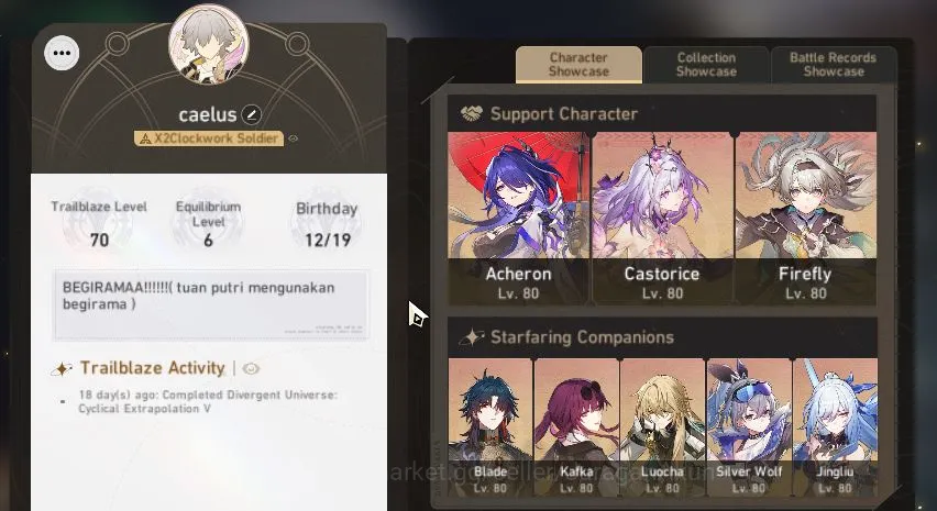 Honkai Star Rail End Game ASIA|TL70|11 Limited[Castorice+Sign,Firefly+Sign,A image 1