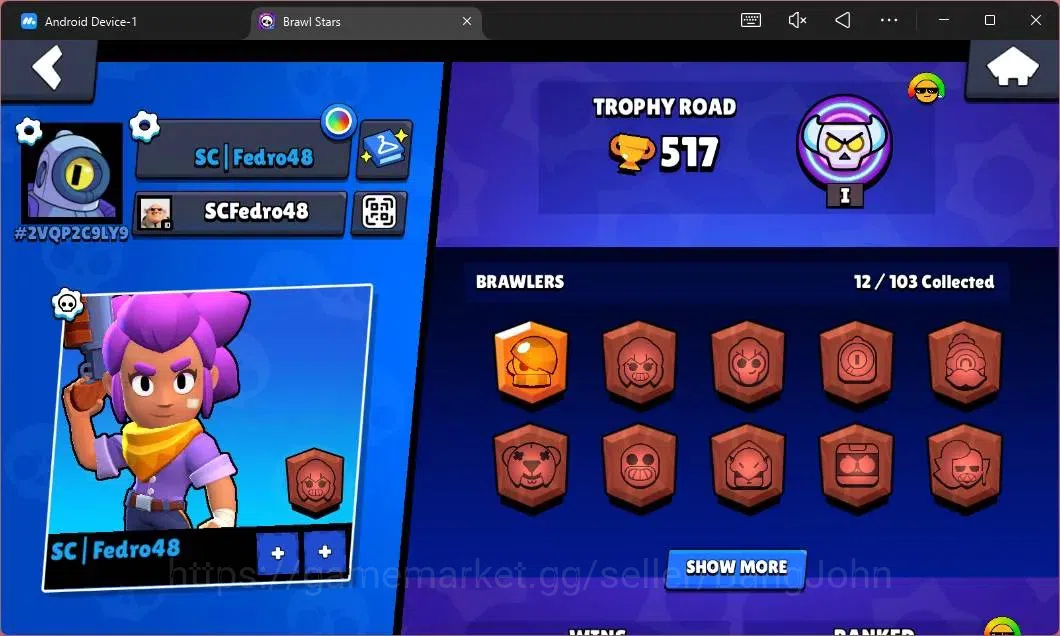Brawl Stars Accounts Global | 517 Thropy|12 Brawler|1 Max Hypercharge(S image 2