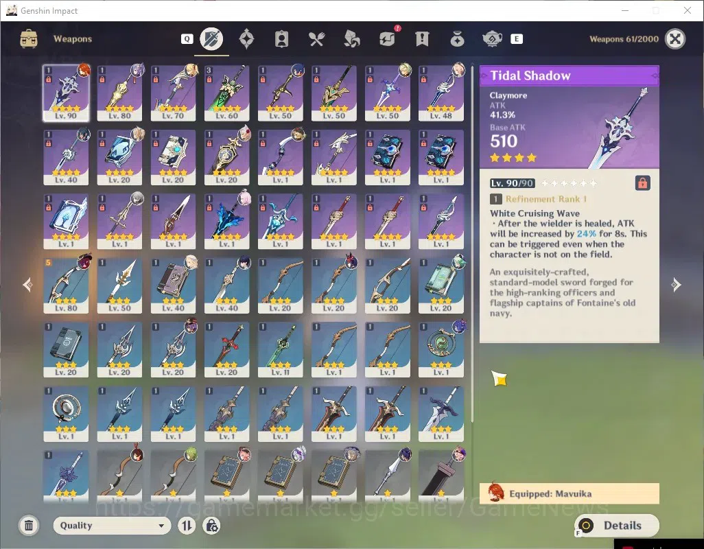 Genshin Impact Accounts ASIA|AR 54|3 Limited + 3 (*5 Standard)|Mavuika,Nic image 3