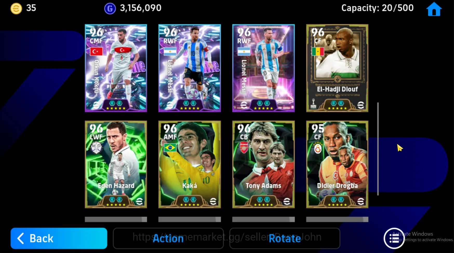eFootball Accounts Others Power 3170 | Cruyff Epic | Kvaratskhelia bigtime | diouf epic | EFB163B 3