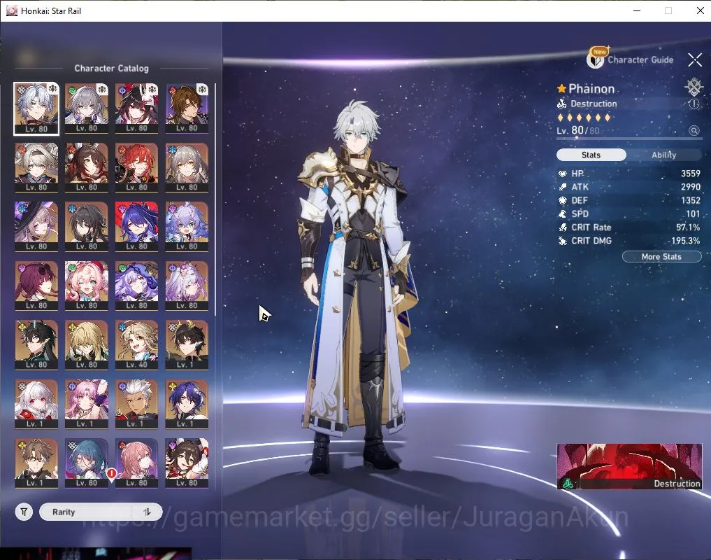 Honkai Star Rail Accounts End Game ASIA |TL 70|16 Limit|[The Herta,FireFly,Acheron,Fugue,BlackSwan,kafka,Dr 4