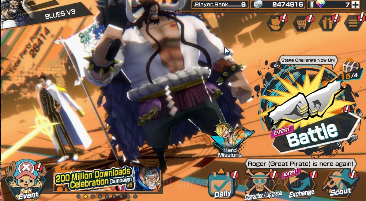 One Piece Bounty Rush Accounts Mid-Tier Global|4 META EX[CharlotteLinlin,OlintheOiran,Zephyr,Kaido,Etc]Rank 9|Log 2