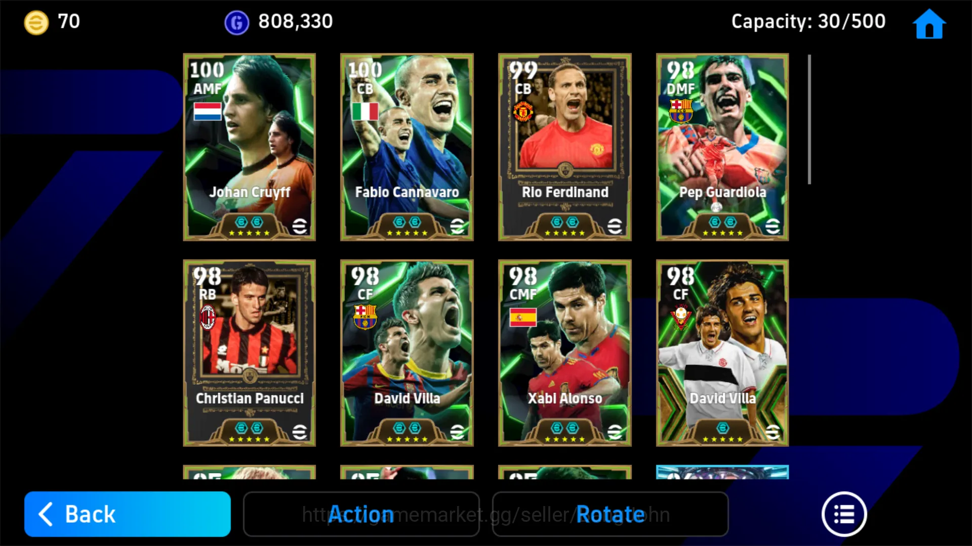 eFootball Accounts Others EFB313B	 Power 3199 | David Villa Epic DB | Johan Cruyff Epic DB | Rio Ferdiand  Epic  | Christian 3