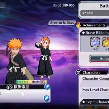 Bleach: Brave Souls Accounts Starter Global | 15k Orb + 37M Coin|Ichigo,Orihime|Main Story Hard 100%|6994 BP | KlabID|Check
