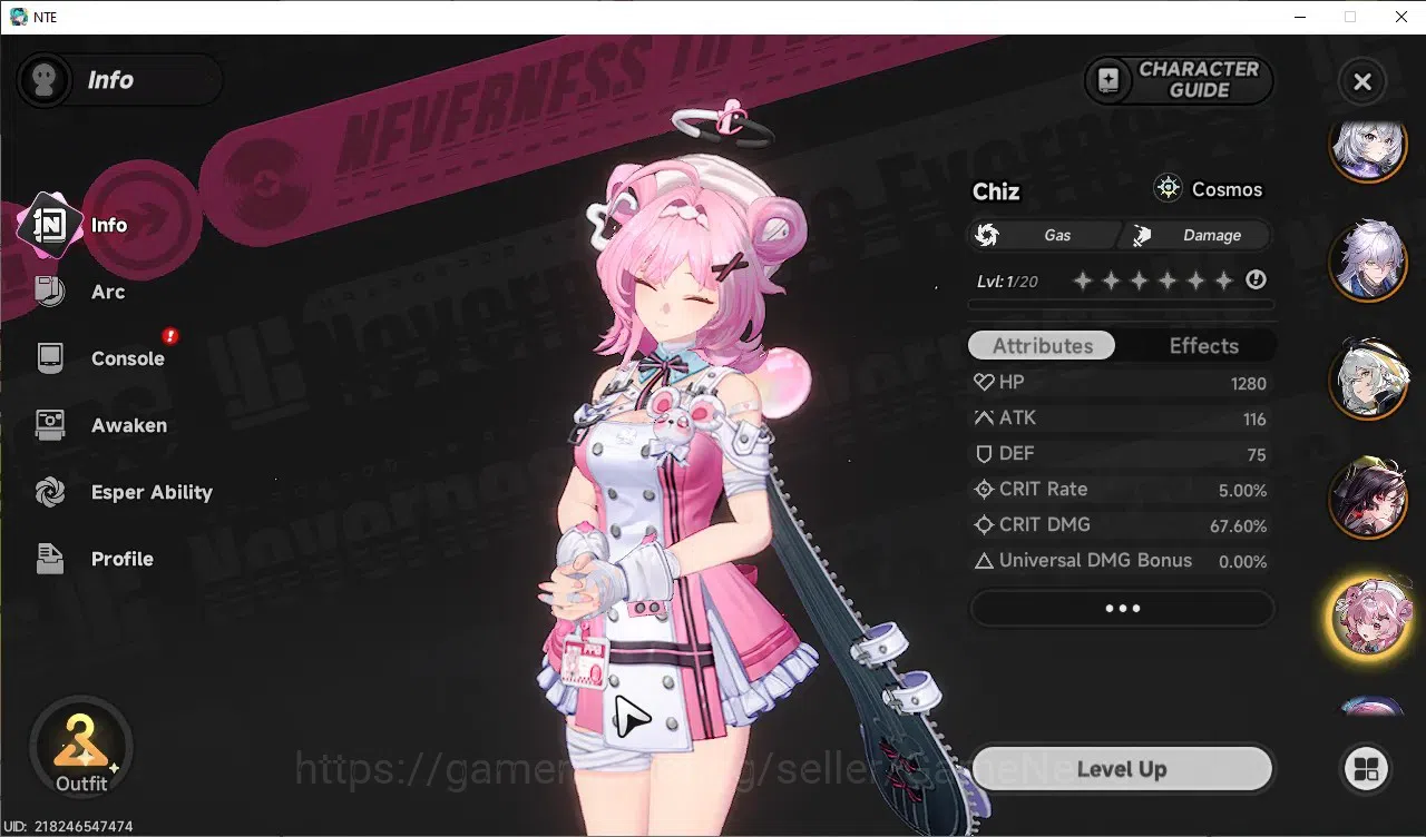 Neverness to Everness Accounts GLOBAL SEA|HL44|TL31|8 SSR LacrimosaA3,Hotori,Fadi image 10