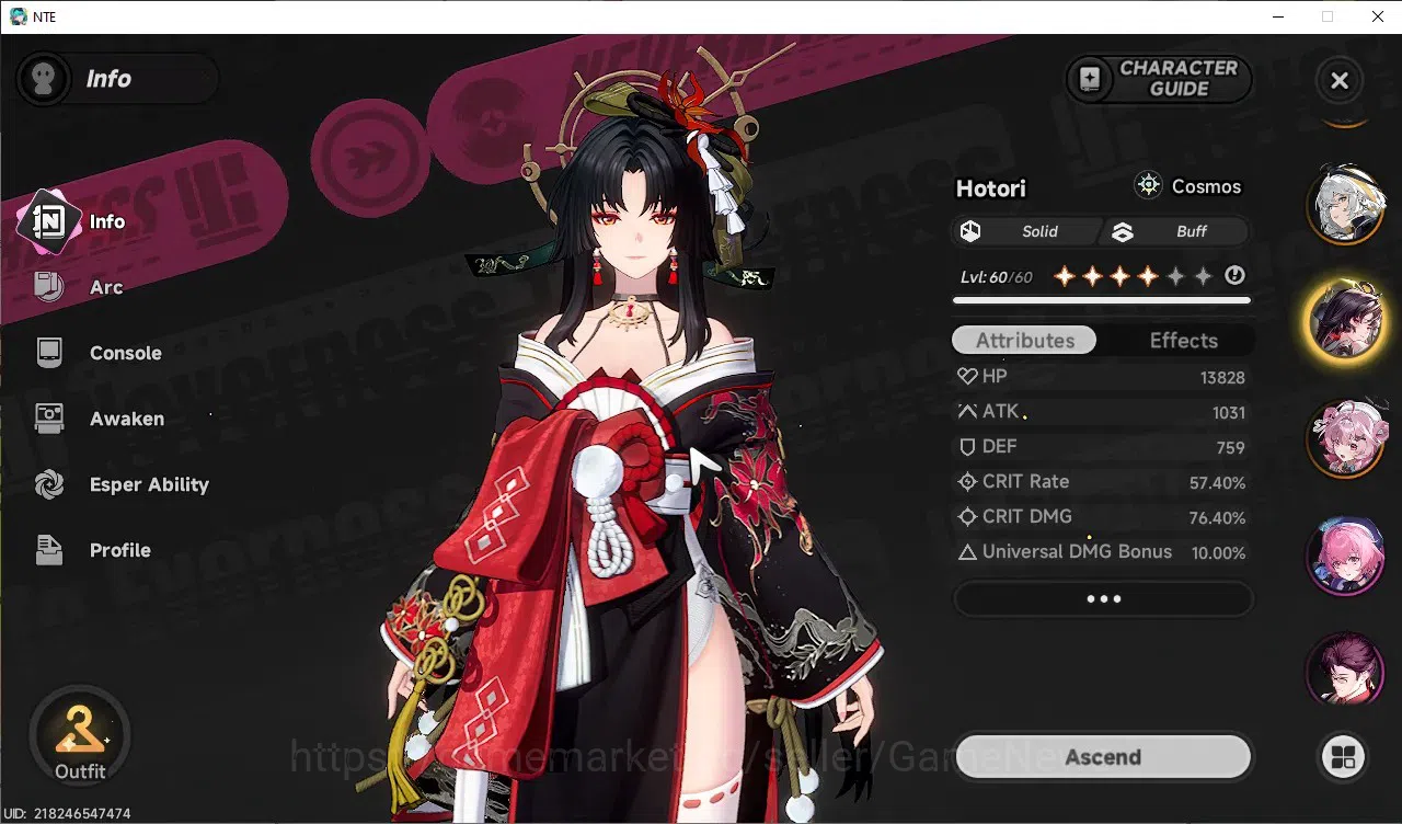 Neverness to Everness Accounts GLOBAL SEA|HL44|TL31|8 SSR LacrimosaA3,Hotori,Fadi image 4