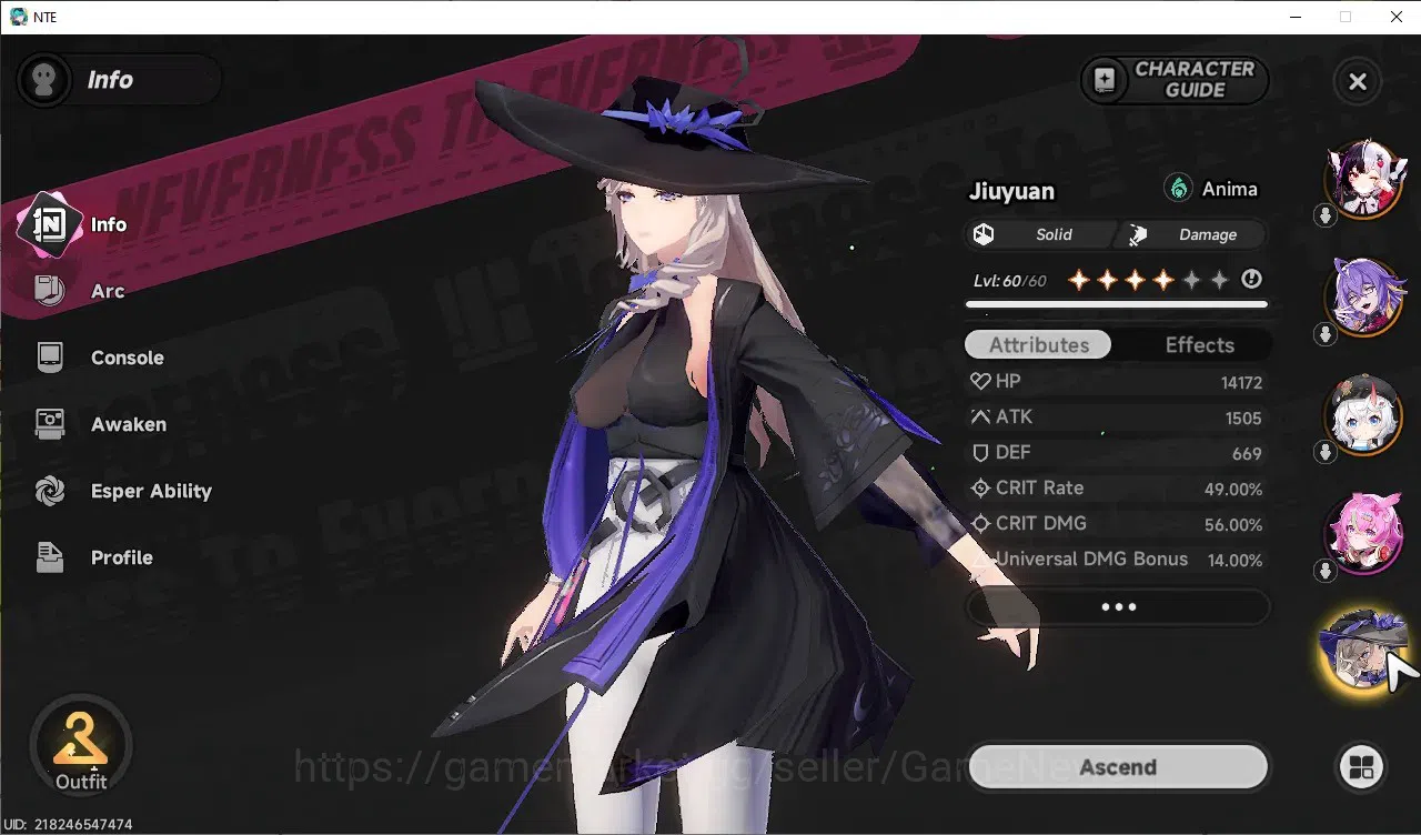 Neverness to Everness Accounts GLOBAL SEA|HL44|TL31|8 SSR LacrimosaA3,Hotori,Fadi image 7