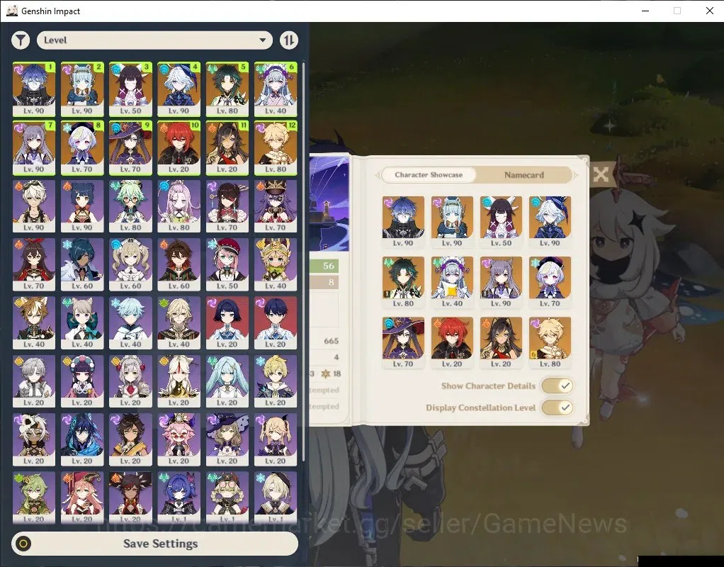 Genshin Impact Accounts Others Asia|AR 56|Premium Team Flins|5 Limited + 3(*5Weapon)|Columbina,Ineffa,Furina,Flins,Xiao 1