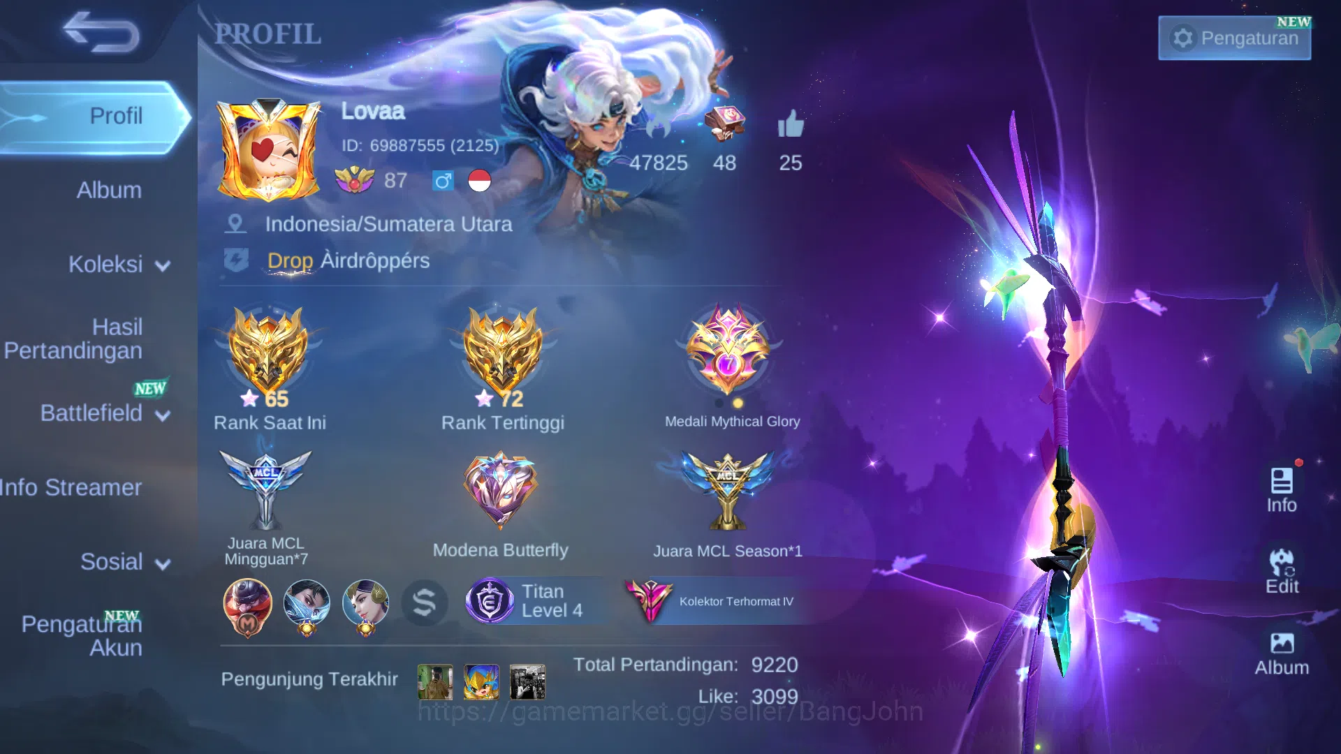 Mobile Legends: Bang Bang Accounts hero 131 | skin 375 | cc benedetta, legend freya,  image 4
