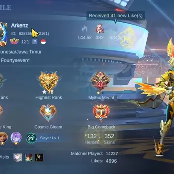 Mobile Legends: Bang Bang Accounts Collector Hero 132|Skin 352|Ex Glory 76|Gusion Legend|Floryn Sanrio,Joy Champion,4