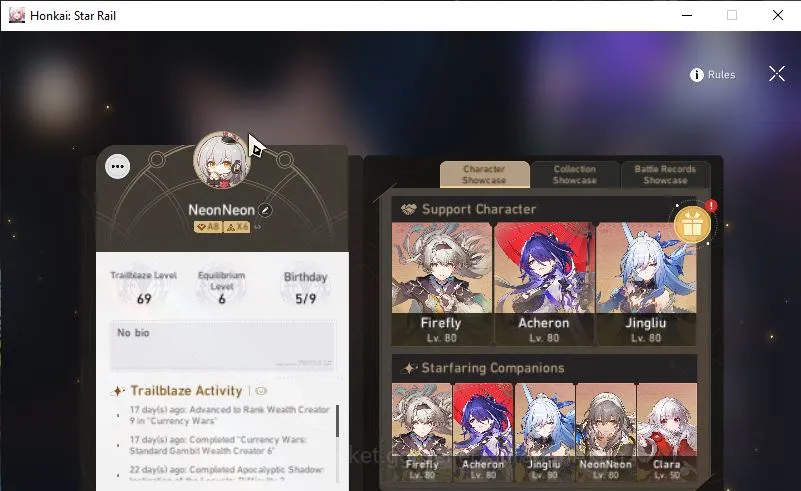 Honkai Star Rail Accounts ASIA|TL 69|12 Limited|(Acheron,Jiaoqiu,Jingliu)+Si image 5